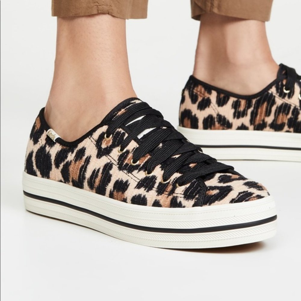 kate spade / Keds Triple Kick Leopard Print Corduroy Sneakers